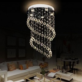 Modern Crystal Chandelier Round Raindrop Ceiling Light