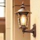 European Retro Outdoor Wall Sconce Waterproof Carved Wall Light Garden Balcony Courtyard