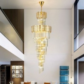 Gold Crystal Pendant Light Luxurious Decrative Ceiling Light φ60*H180cm