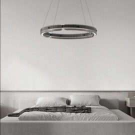 Circle Pendant Light 60/80CM Glass Ceiling Light Stepless Dimmable With Remote Control