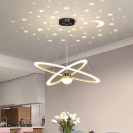 Pendant Light Wrought Iron Acrylic Starry Sky Ring Ceiling Light