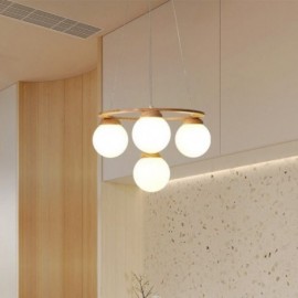 Japanese Wood Chandelier Molecule Pendant Light