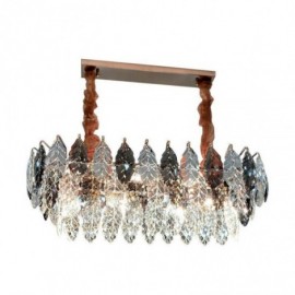 European Iron Pendant Light Creative Leaf Glass Chandelier