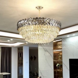 Crystal Pendant Lights Gold Ceiling Light Fixture Lobby