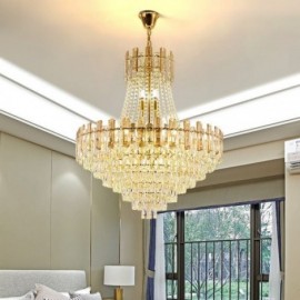 Modern Crystal Pendant Light Round Ceiling Lighting Fixture 6/9 Lights