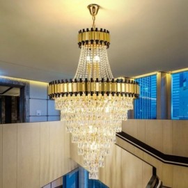 Luxurious Gold Pendant Light Crystal Ceiling Light Fixture