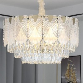 Crystal Pendant Light Lacy Round Ceiling Lighting Fixture