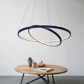 Modern Simple Pendant Light Aluminum Double Ring Hanging Light