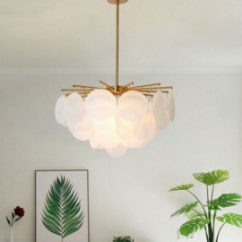 Modern 6-Light Hanging Light Pendant Light With Glass Shape