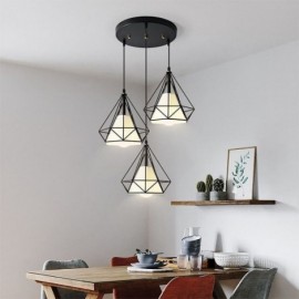 Diamond Shaped Pendant Light Modern Minimalist Decorative Light Fixture Study