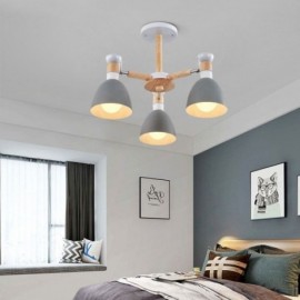 Nordic Macaron Pendant Light Creative Wood Chandelier Study