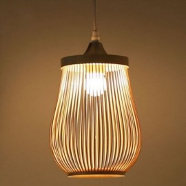 Hollow Cage Pendant Light Modern Bamboo Pendant Light Study Lighting