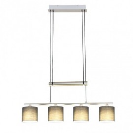 Modern 4-Light Pendant Light With Fabric Shade Adjustable Height