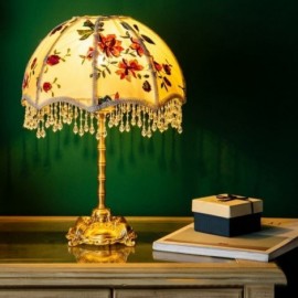 European Fabric Table Lamp Printed Embroidery Table Light