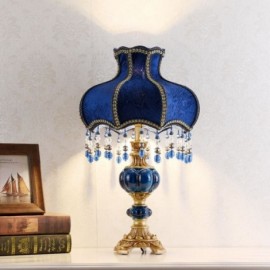 European Retro Desk Lamp Creative Blue Table Lamp