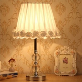 European Crystal Table Lamp Rose Flower Bedside Lamp Wedding Party Decorative Light