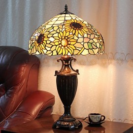 Sunflower Decoration Table Lamp, 2 Light, Resin Glass Painting